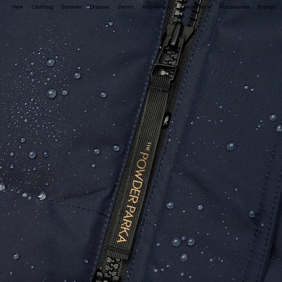 ARITZIA Golden The Powder Parka Mid-length Premium Down Coldstop Jacket Navy S - Picture 5 of 15